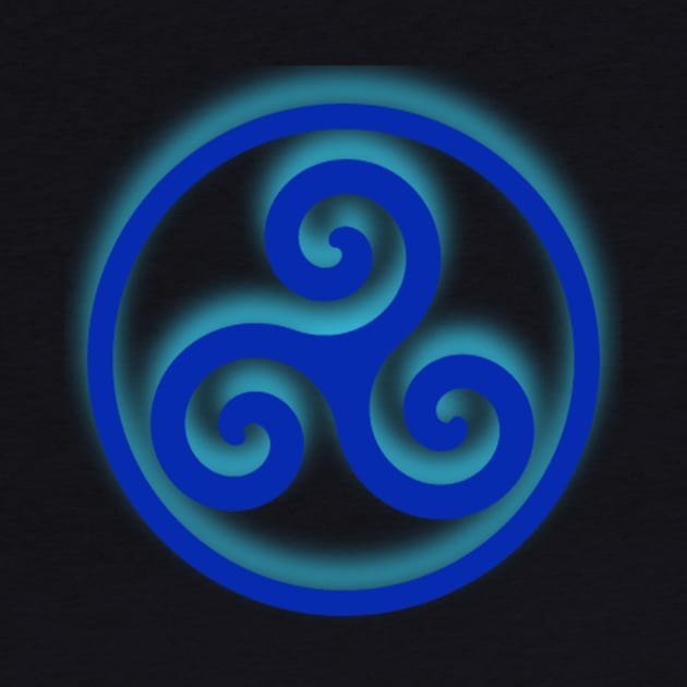 Triple Blue Spiral by Celtic Morrigan